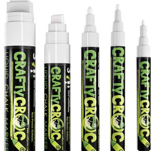 Chalk Markers Bundle, 8 Neon Value Pack and 5 Pack White Multi-size Tips  Liquid Chalk Markers