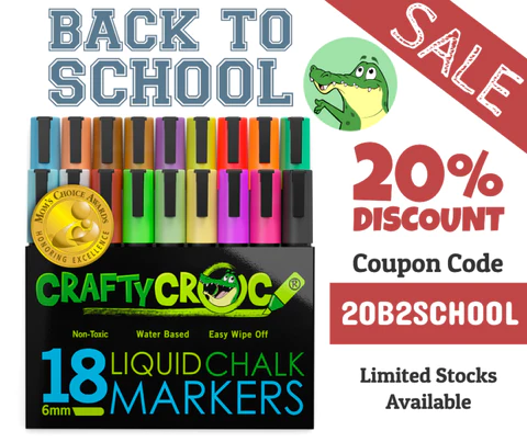 Back to School 18 Pack Chalk Markers