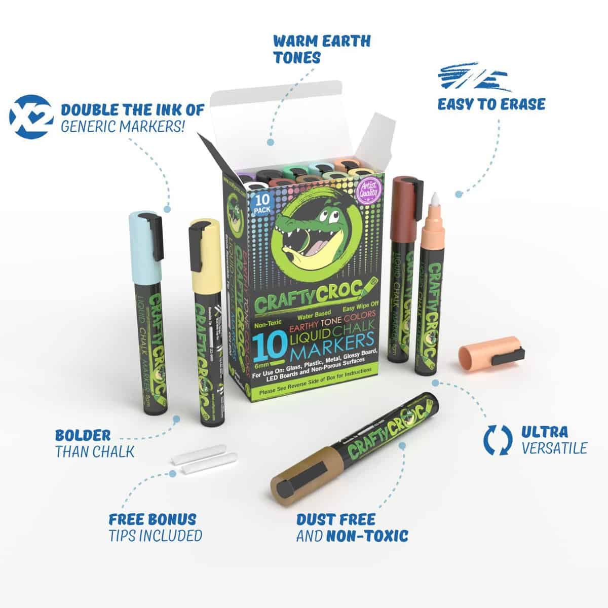 Chalk Markers 10 Earth Tone Colors Crafty Croc