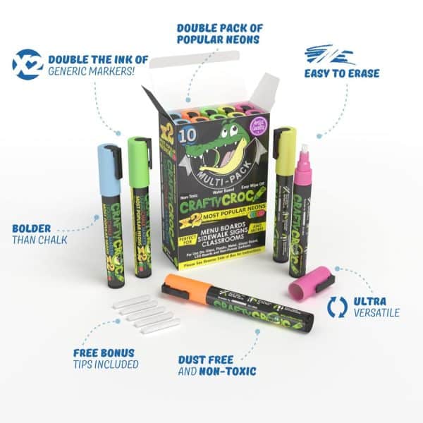 Chalk Markers, Double Neon Colors, Infographics