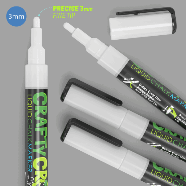Fine Tip Chalk Markers 4 White Colors Crafty Croc